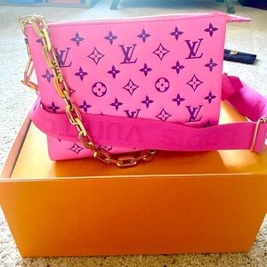 Louis Vuitton Coussin PM Handbag Pink and Purple Embossed